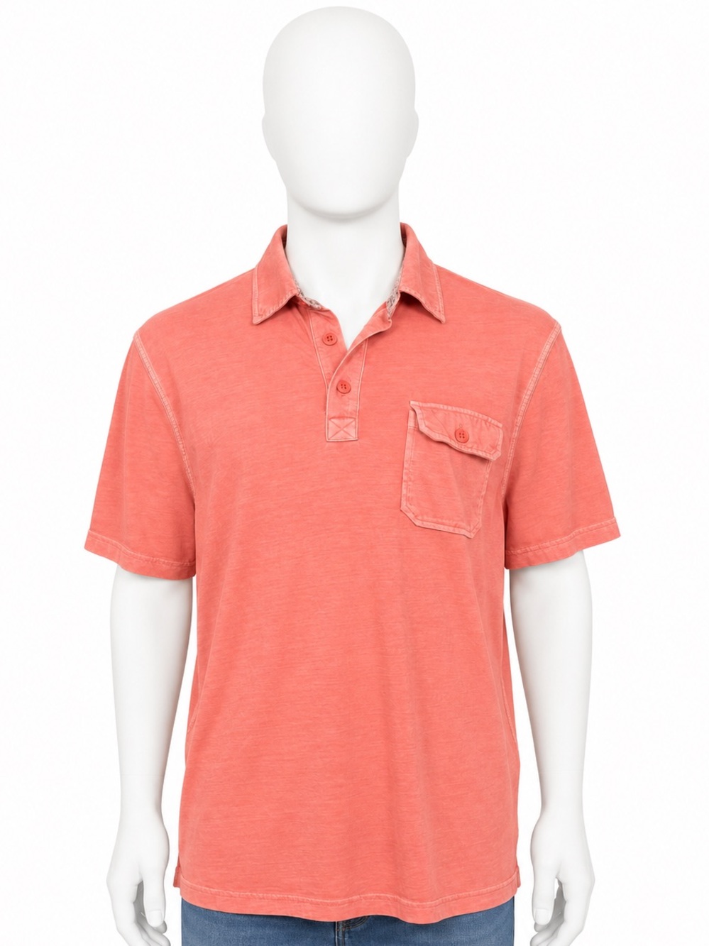 Banana Republic Coral Short-Sleeve Pocket Polo